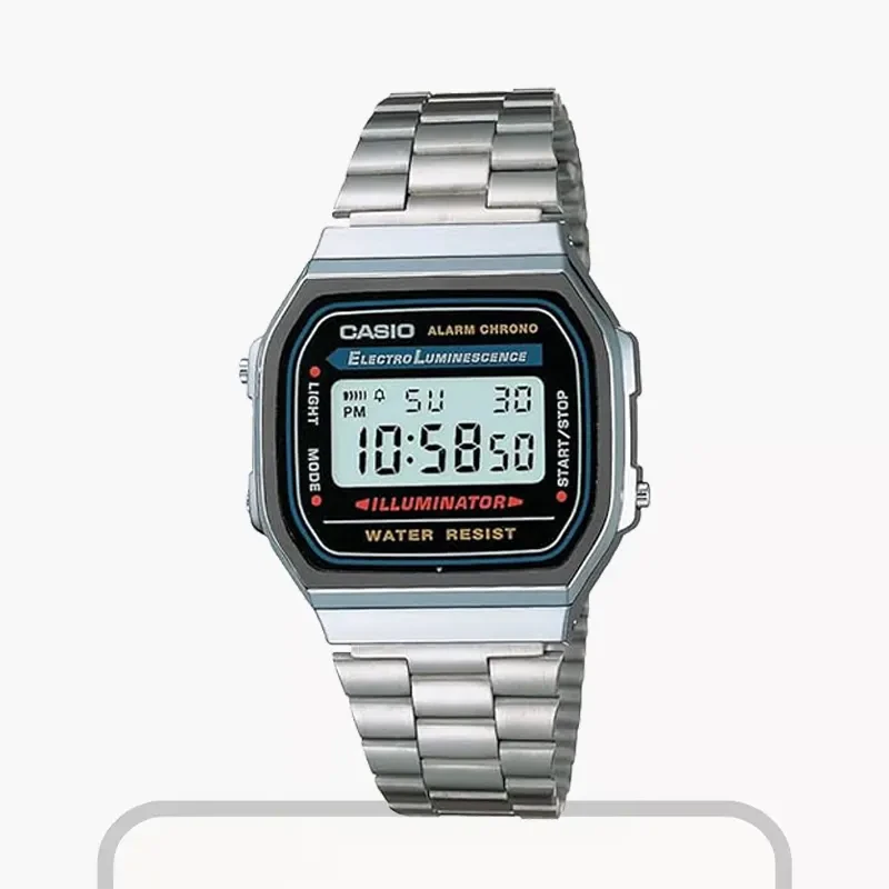 Casio Digital Vintage Chrome Plated Men's Watch- A168WA-1WDF